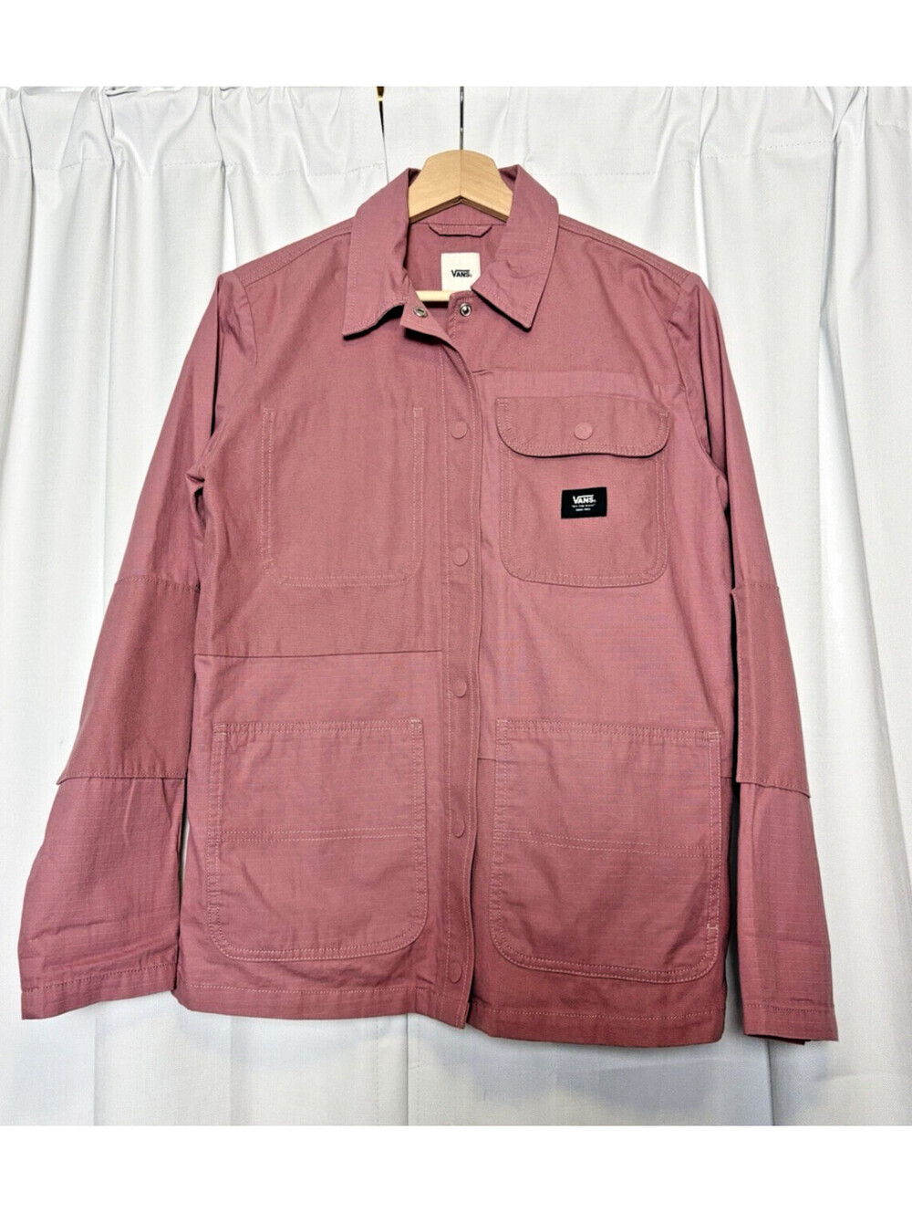 Vans Cotton Collared Chore Jacket In Rose Pink. Size Small. Retail $78